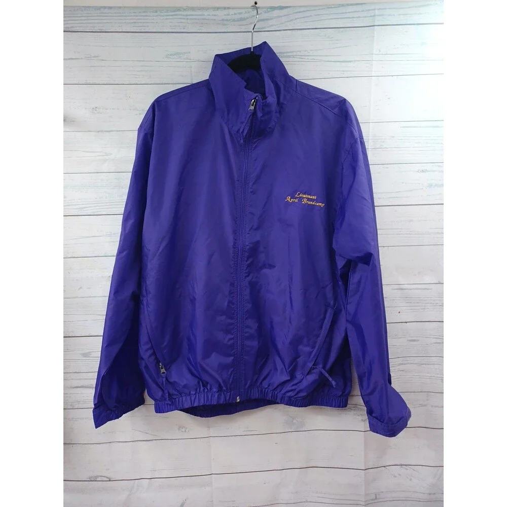 Mardi Grass The Krewe Of Centaur Full Zip Purple Windbreaker Jacket Sz L Nylon
